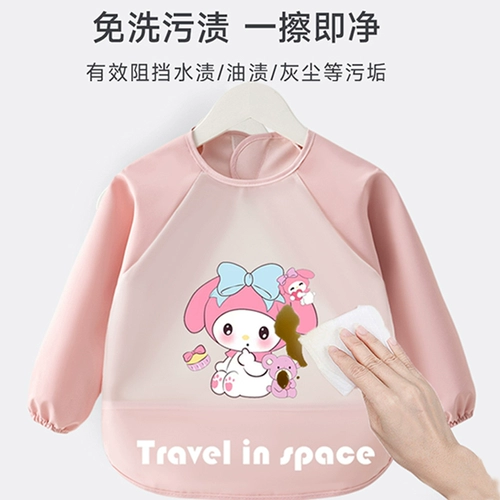 Демисезонный детский водонепроницаемый слюнявчик, лонгслив для мальчиков, фартук, детская юбка на девочку, нагрудник, анти-грязь, с карманом