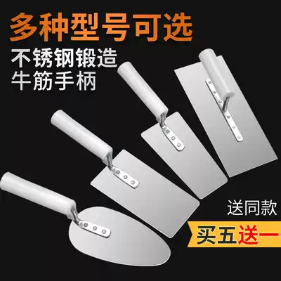Beef tendon handle gray spoon trowel thickened stainless steel trowel cement sand batch brick scraper plastering knife Tile tool