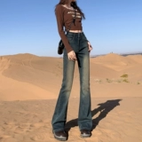 Джинсы, осенние штаны, эластичные леггинсы, 2024 года, по фигуре, в американском стиле, в обтяжку