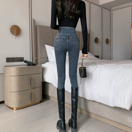 Флисовые джинсы с начесом, зимние штаны, демисезонный утепленный карандаш, большой размер, по фигуре