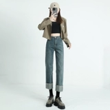 Ретро прямые свободные джинсы, летние штаны, высокая талия