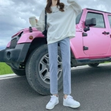 Светлые весенние прямые свободные джинсы, летние эластичные штаны, высокая талия, 2025 года, оверсайз, по фигуре