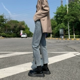 Весенние прямые свободные джинсы, дизайнерские штаны, коллекция 2023, высокая талия, тренд сезона