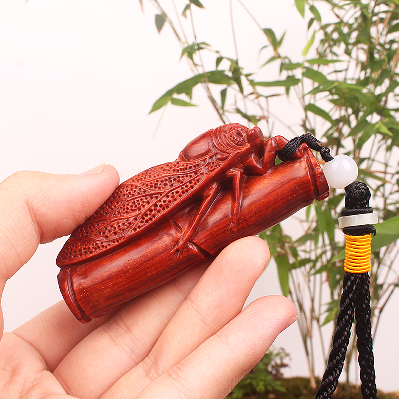 Fu Yunchang India Xiaoye Purple Sandalwood Wood Quality Bamboo Festival Summer Cicadas with Men's And Men to Play Pieces Gifts