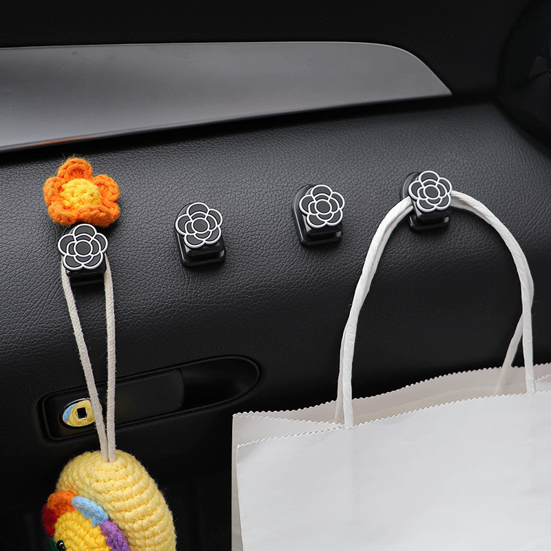 Car adhesive hook, seat back, small hook, front row, interior accessories, cute cartoon umbrella storage artifact