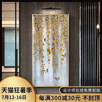 Pure hand-painted oil painting Modern simple entrance aisle corridor decoration hanging murals Light luxury physical butterfly flower customization