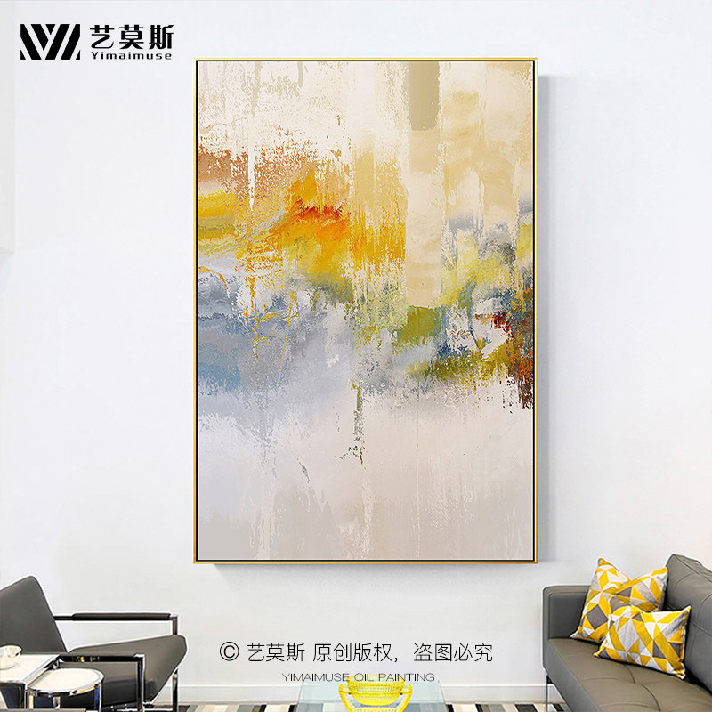 Nordic style in door Xuanguan Decorative Painting Veranda aisle Living room minimalist hanging painting Grand villa Villa Mural Abstract Vertical