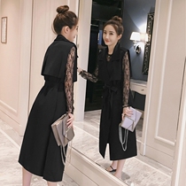 Big code Womens spring and autumn clothing Wembleweight mm Chater dress Dress Polo Fat Sister Suit Trendy Shades of Skinder Two sets