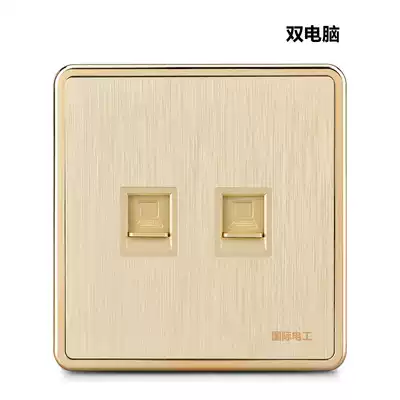 International electrician gold dual network cable socket two-digit Wall 86 broadband information dual computer dual network port network panel