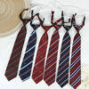 Cyanotic gold and red striped lazy Japanese tie
