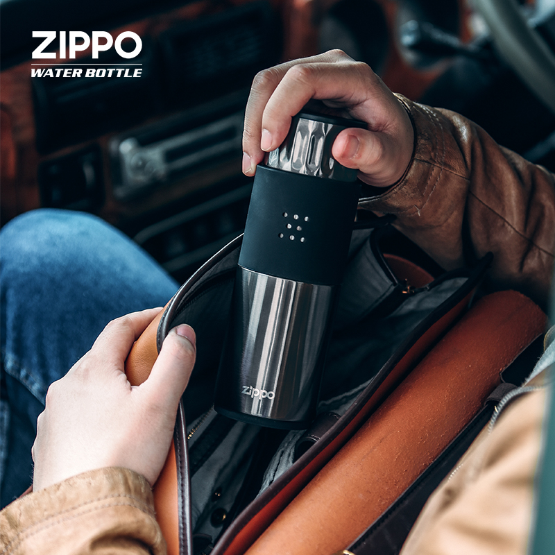 American Zippo men's high-end trend ins creative tea commuting light business cup portable stainless steel thermos
