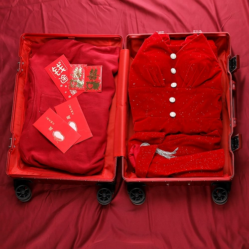 Бордовый чемодан для невесты, 24 дюймов