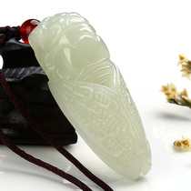 Xinjiang Hetian Jade knows jade pendant white jade pendant necklace