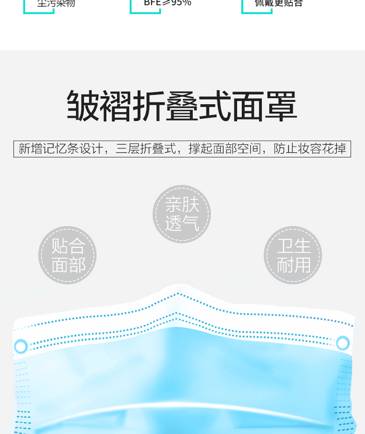 帝儿宝 一次性防护口罩 50只 图5