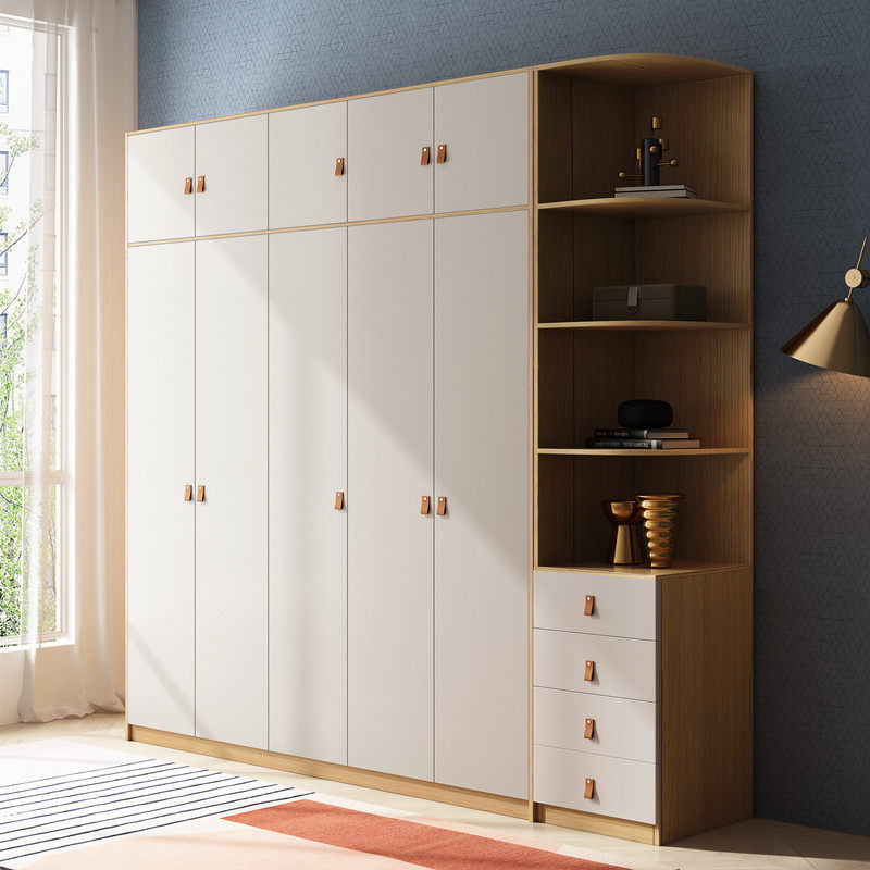Nordic wardrobe modern simple home bedroom cabinet economy assembled five door rental house overall large wardrobe