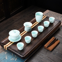 Walnut simple tea tray home solid wood tea table living room kung fu tea tray tea set Japanese dry bubble tea table