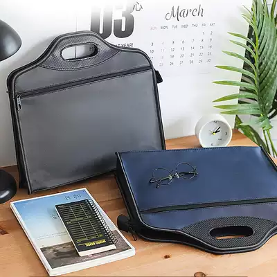 Jerry 701 Oxford cloth carry paper bag A4 canvas business zipper briefcase men and women publicity information bag handbag handbag conference bag training custom printing widened thickened book bag custom