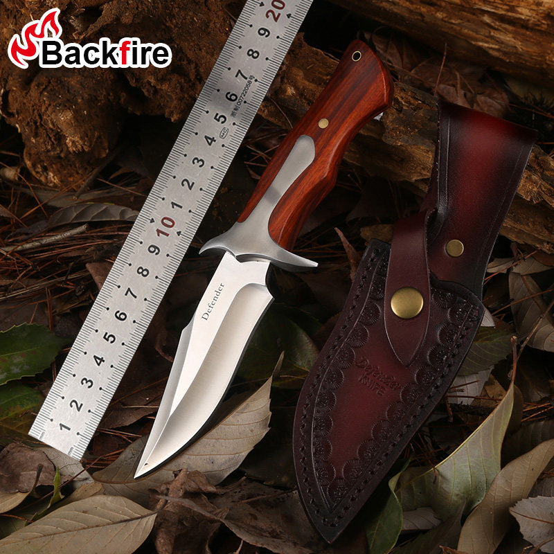 Self-defense D2 steel knife outdoor knife sharp carry-on convenient wilderness survival camping knife self-defense camping knife straight knife