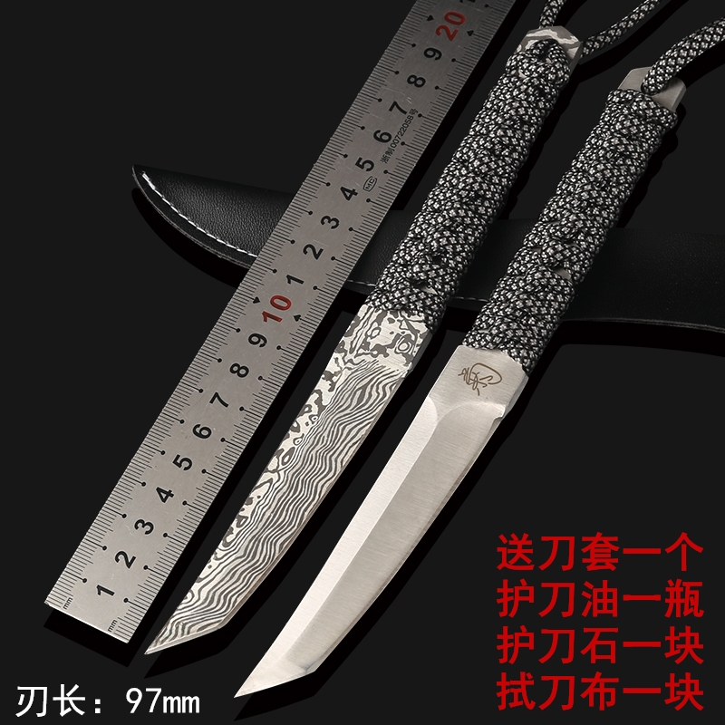 Outdoor saber straight knife knife self-defense military knife long version wilderness survival special forces open edge sharp portable knife