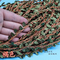 DIY original with green leaf braid strapping packaging decorative rope diy handmade background rattan rope