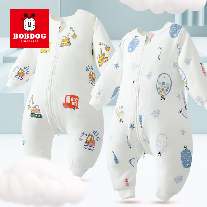 Babu bean baby cotton gauze sleeping bag baby spring and autumn anti-kick quilt artifact summer air-conditioning clothing breathable children