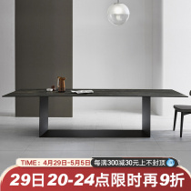 Italian designer Dley Feng rock plate table rectangular home 6 people 8 people light extravagant high-end customisation 2 2 m