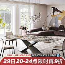 Delifeng Rock Plate Dining Room Table Villa Designer Home Modern Minimalist Rectangular MINIMALIST Marble Dining Table