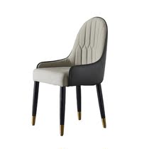 Solid wood dining chair simple high back dining chair soft bag with armrest back chair coffee shop leisure chair net red makeup chair