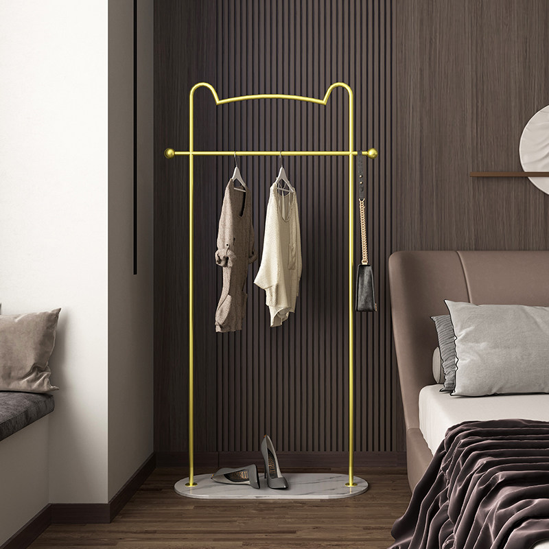 Bedroom floor-to-ceiling hangers Hanging clothes Home clothes hat rack Light luxury marble corner clothes hanger