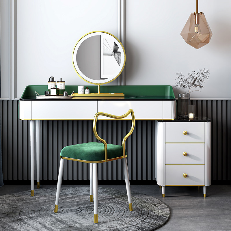Light extravagant make-up bench containing cabinet integrated multifunctional bedroom minimalist modern Nordic tennis red-ins wind make-up table