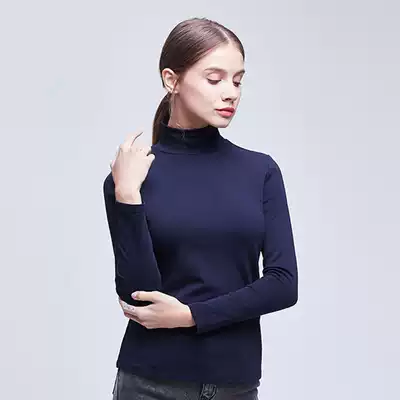 NOME Nomi spring new simple high-neck solid color all-match bottoming shirt women's waist thin long sleeve T-shirt