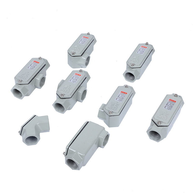 Explosion-proof junction box threading box BHC234 straight through right angle left and right rear elbow Yuanbao cast aluminum square junction box