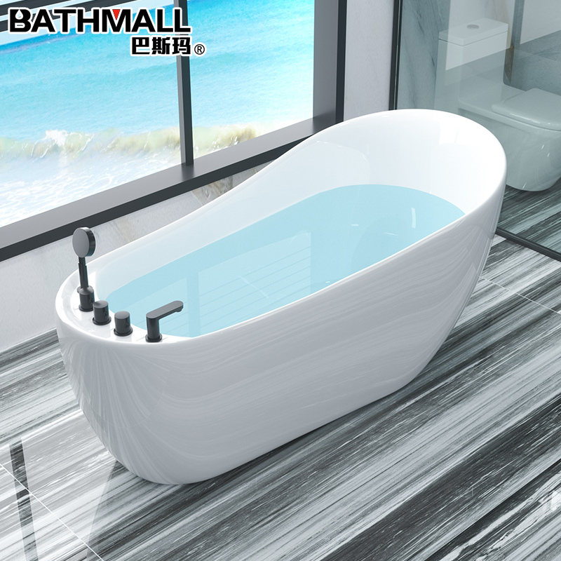 BasmaEU-style Home Small family Type of dressing room Princess Guido Bathtub Acrylic Independent Net Red Tub Bath