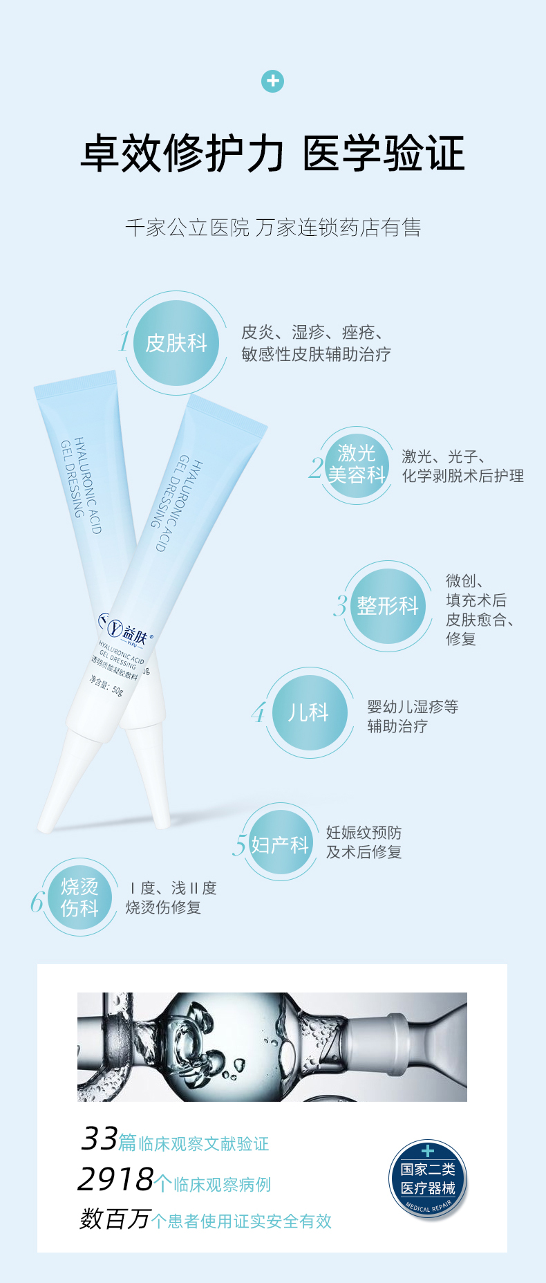 益肤 透明质酸医用祛痘凝胶 10g*2支 图3