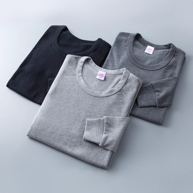 Nine gun deer men autumn coat single piece top cotton crew neck shirt middle age base underwear cotton sweater medium thick