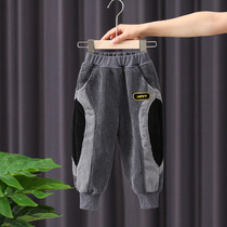 Boy Pants Autumn Winter Clothing 2021 New Children Sports Pants Casual Pants Baby Winter Plus Suede Light Core Suede Trousers