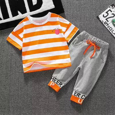Boys summer suit 2020 new handsome little boy summer tide clothes Children Baby summer short sleeve two-piece set