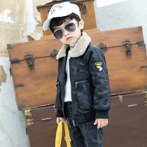 Boy leather clothing autumn winter clothing 2020 new children plus velvet thick coat Children Baby foreign style jacket Korean tide
