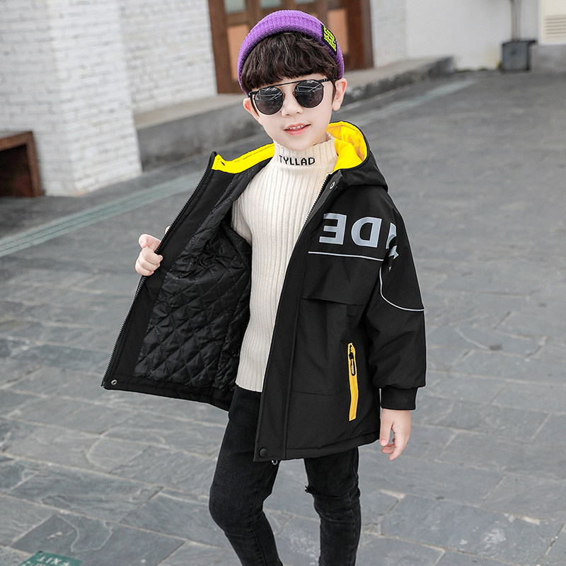 Boys coat 2023 new handsome children in autumn and winter clothing with cotton thicker windshirt children Park overcomes the Han edition