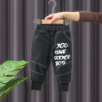 Boy plus velvet pants 2020 new childrens foreign style jeans baby children autumn and winter casual pants