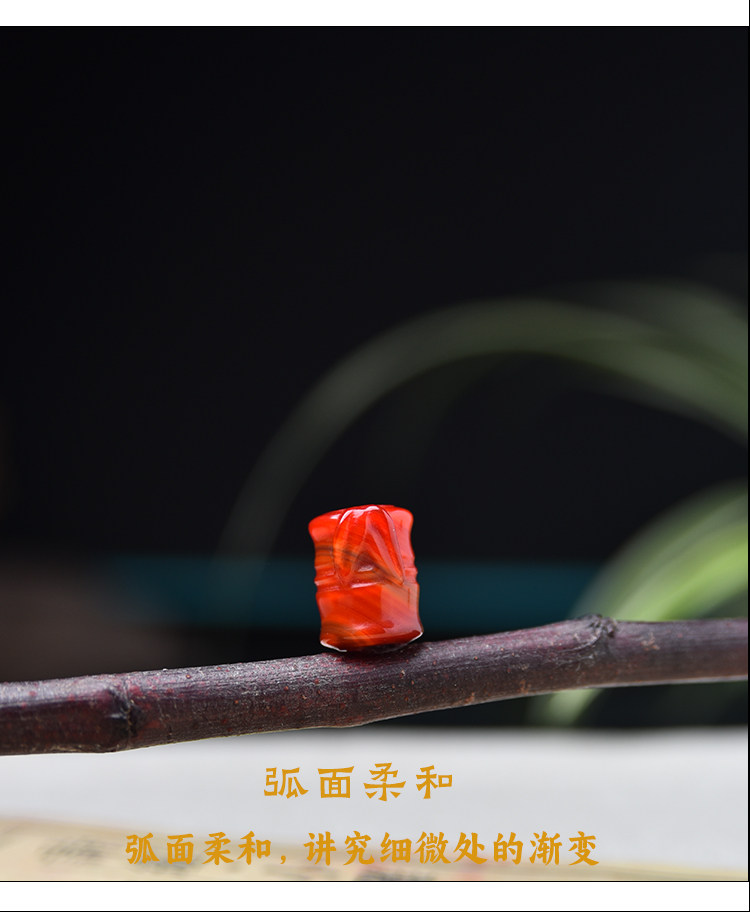DIY аксессуары 川料南红玛瑙竹节桶珠散珠柿子红隔珠金刚星月菩提佛珠手串配饰