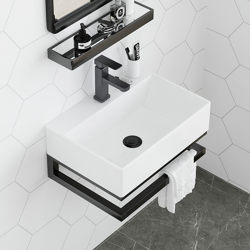 Small apartment type wall-mounted wash basin simple wash stand mini household washbasin balcony bathroom ceramic washbasin