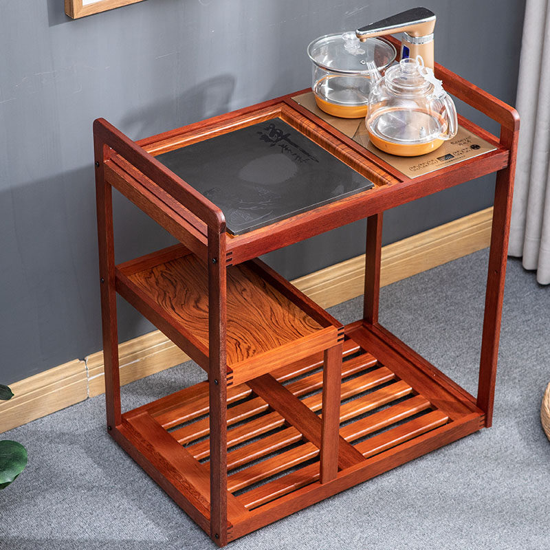Soliwood tea car mobile household tea table Ujiuji tea plate Kung fu tea set automatic water tea table