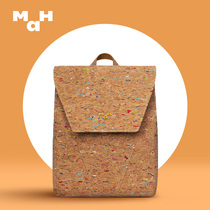 (eco-friendly series) MAH day series double shoulder bag woman color crushed flower small backpack cork cloth commuter travel bag