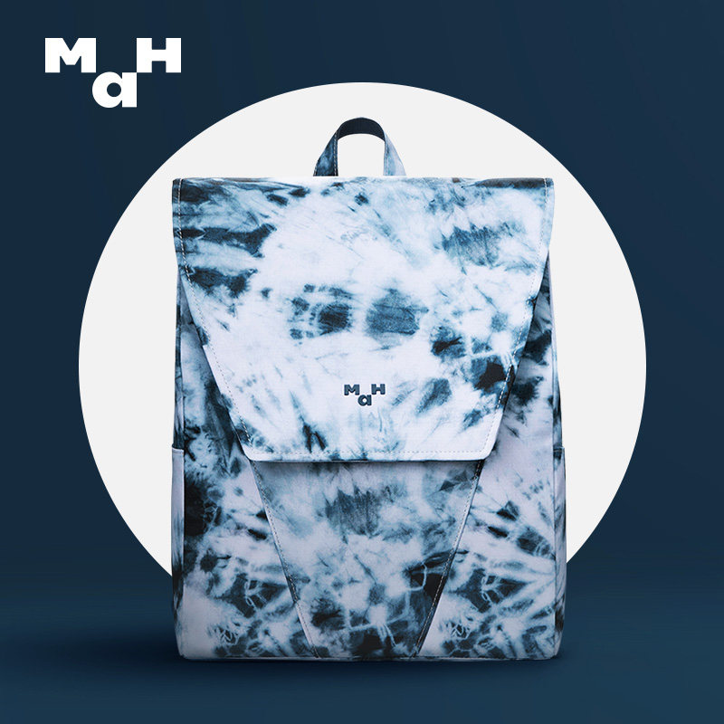 MAH co-branded college student school bag female Mori travel bag computer backpack tie-dye strong backpack male
