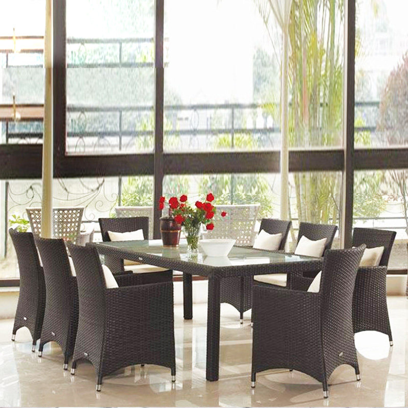 Dreammen outdoor balcony Fuji table and chair dining room outdoor large multi-person dining table and chair combined custom table