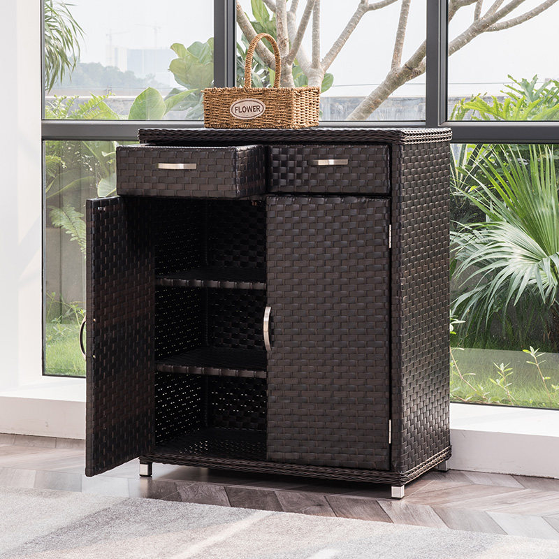Dreamers waterproof sunscreen Rattan Knitted Doorway Balcony Cabinet Shoes Cabinet Drawers Multilayer Outdoor Lockers