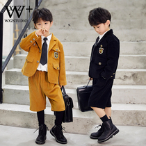 My little main childrens clothing 2020 Spring-style boy light Core suede small suit jacket Childrens suit jacket Inn childrens gown