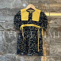 Girl 2022 Summer new one-piece dress Broken Flowers Korean version Short sleeves Ocean Han version