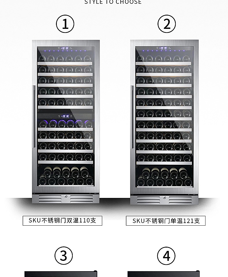 tủ ướp rượu vang mini Gironde / Grunde G110BK Vùng nhiệt độ kép đồng bộ nhúng rượu làm mát tủ lạnh tủ rượu - Tủ rượu vang tủ rượu âm tường bằng kính